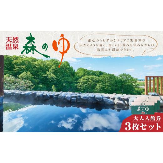ふるさと納税 温泉・サウナ・スパ利用券 北海道 北広島市 天然温泉 森のゆ 大人 入館券(入浴券×3枚セット)北海道北広島市 アルカリ性単純温泉 温泉チケット…