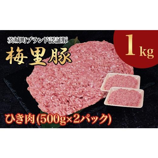 ふるさと納税 豚肉 茨城県 茨城町 745 豚肉 1kg 国産 ブランド豚 梅里豚 ひき肉 500g×2パック 1kg (500g×2パック)