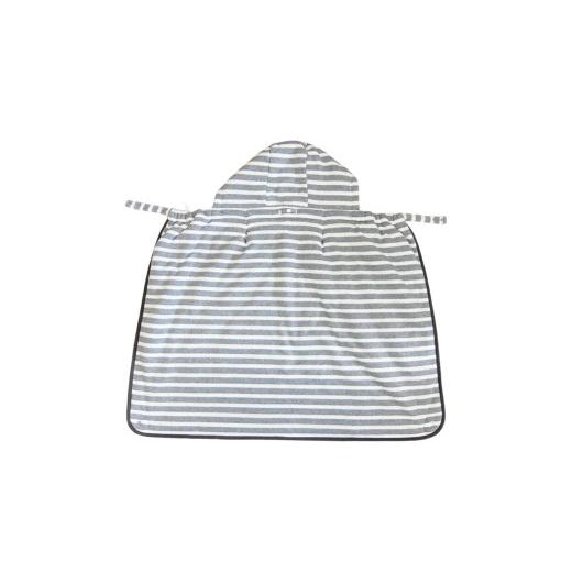 ふるさと納税 雑貨・日用品 大阪府 寝屋川市 防寒ケープ ボーダー柄 (グレー)|フットマフ 防寒ケープ ベビーカー ひざ掛け お散歩 お出かけ 1262 グレー