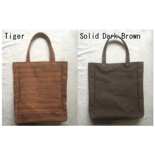 ふるさと納税 民芸品・工芸品 岐阜県 大垣市 Heavy Duty Tote Bag 柿渋染トートバッグ 　Solid　Dark　Brown Solid　Dark　Brown_2