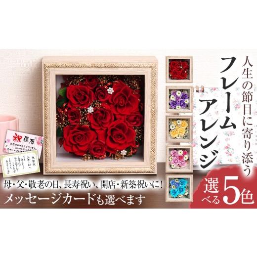 ふるさと納税 花・苗木 福岡県 古賀市 フレームアレンジ 正方形 5色 メッセージカード ギフト プレゼント お祝い 母の日 父の日 敬老の日 還暦 古希 喜寿 傘寿…