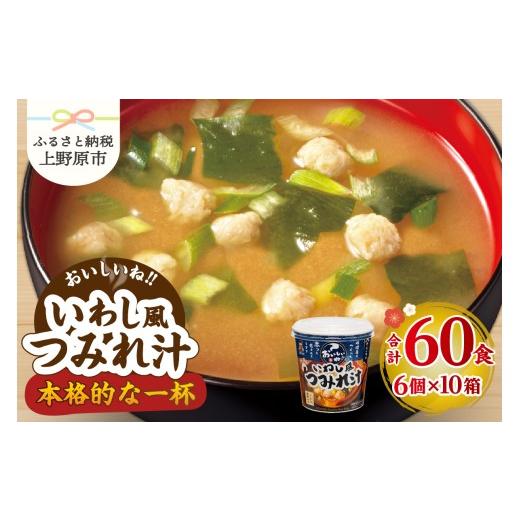 ふるさと納税 加工品等 レトルト 山梨県 上野原市 神州一味噌 おいしいね いわし風つみれ汁 60食(1食×6個×10箱) 味噌汁 カップ味噌汁 インスタント レトル…