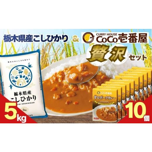 ふるさと納税 加工品等 レトルト 栃木県 矢板市 ココイチ 甘口ポークカレー10個 &amp;コシヒカリ5kgの贅沢セット コシヒカリ5kg × 甘口ポークカレー個|27,80…
