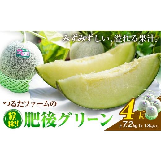 ふるさと納税 メロン メロン青肉 熊本県 菊池市 つるたファームの 朝採り 肥後グリーン メロン 1.8kg以上 4玉 株式会社七城の恵み[5月上旬-5月下旬に出荷予定…
