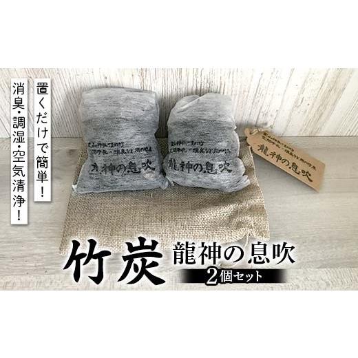 ふるさと納税 雑貨・日用品 福島県 伊達市 置くだけで簡単 消臭・調湿・空気清浄 竹炭 龍神の息吹 2個セット インテリア ガーデニング SDGs F21C-469