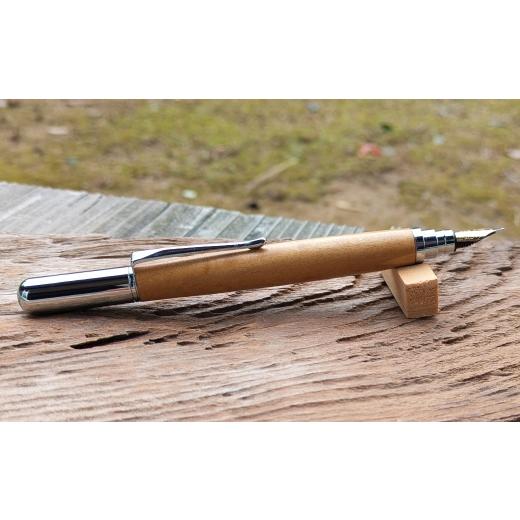 ふるさと納税 文房具・玩具 万年筆 岡山県 美咲町 チョイス限定 サテンウッド ( リボン杢 ) の万年筆N ( C ) 文房具 文具 筆記用具 万年筆