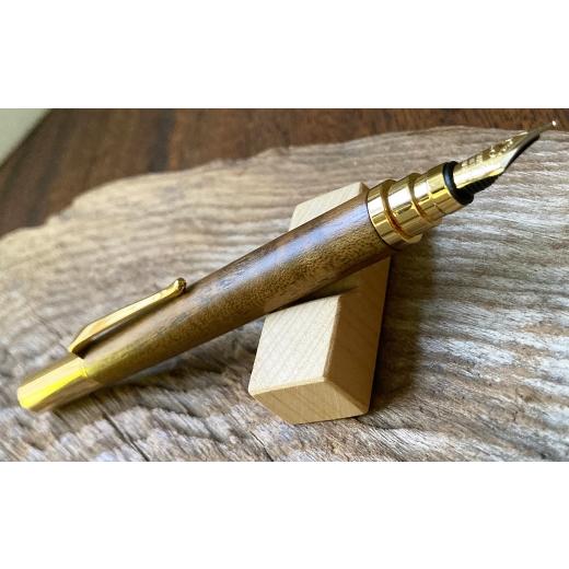 ふるさと納税 文房具・玩具 万年筆 岡山県 美咲町 チョイス限定 黄檗 ( 縮み杢 ) の万年筆N ( G ) 文房具 文具 筆記用具 万年筆