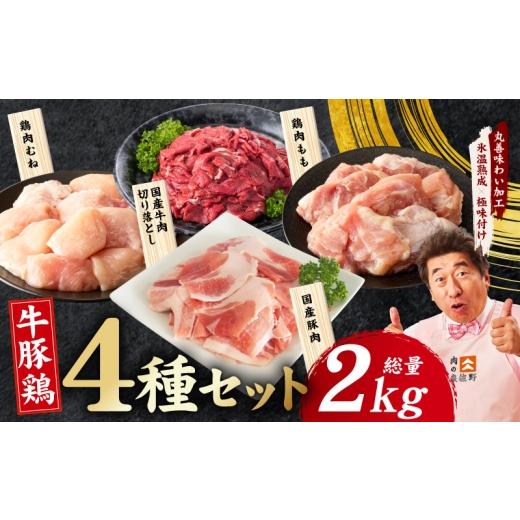 ふるさと納税 牛肉 セット 大阪府 泉佐野市 国産 牛豚鶏 4種セット 2kg 氷温熟成×極味付け 牛肉 豚肉 鶏肉 もも むね 食べ比べ 普段使い 味付き 小分け 訳あ…