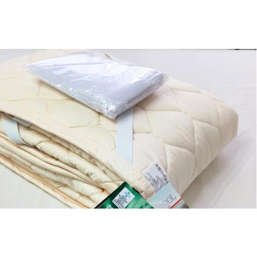 ふるさと納税 タオル・寝具 大阪府 泉大津市  シングル フランスウール 混SEK 抗菌 防臭 わた ベッドパッド (100×200cm) W50BP-S | 寝具 睡眠 快適 熟睡 吸湿…の画像
