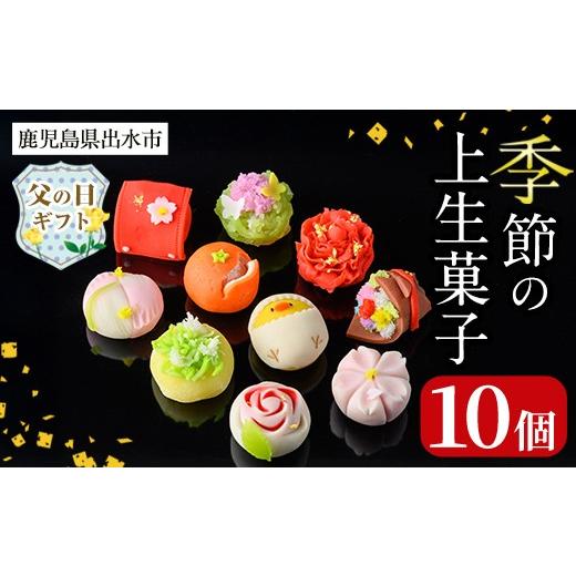 ふるさと納税 和菓子 生菓子 鹿児島県 出水市 i246-f 父の日ギフト 季節の上生菓子セット(10個) お菓子 和菓子 生菓子 四季 ギフト 贈り物 和スイーツ お祝い …_1