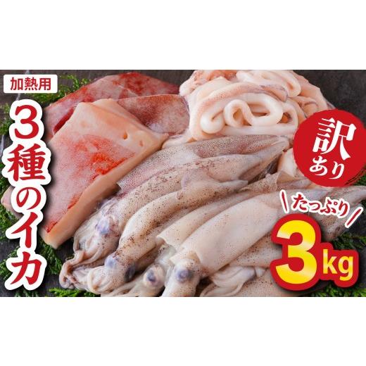 ふるさと納税 イカ 三重県 尾鷲市 訳あり 3種のイカ たっぷり 3kg 加熱用 ヤリイカ、アカイカ、マツイカ 詰め合わせ 小分け 下処理済 煮物 からあげ 天ぷ…