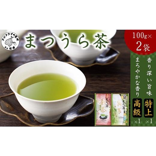 ふるさと納税 お茶類 玄米茶(茶葉・ティーバッグ) 長崎県 松浦市 ＼母の日/松浦茶セット(特上100g×1 高級100g×1) A8-031 ( 深蒸し茶 お茶 緑茶 茶 ミネラ…