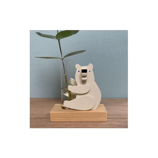 ふるさと納税 家具 インテリア・寝具・収納 高知県 土佐市 一輪挿し シロクマ 木製 雑貨 高知県 木 ぬくもり雑貨 TAKEDA GANGU