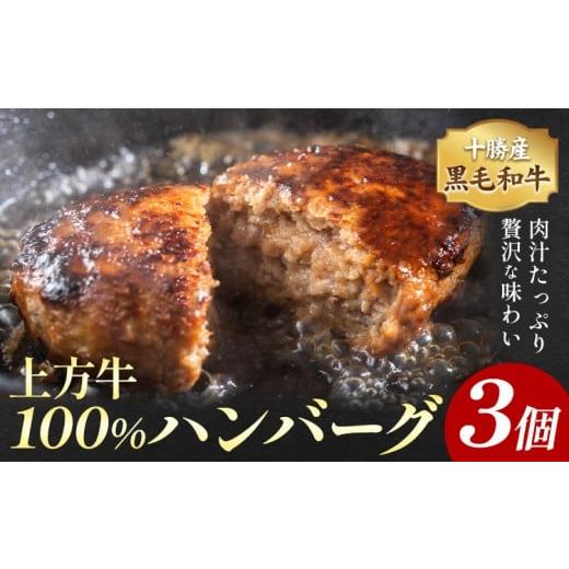 ふるさと納税 肉 ハンバーグ 北海道 本別町 十勝産 黒毛和牛 上方牛100% ハンバーグ 3個 300g 100g×3枚 上方牧場[30日以内に出荷予定(土日祝除く)]北海道 …