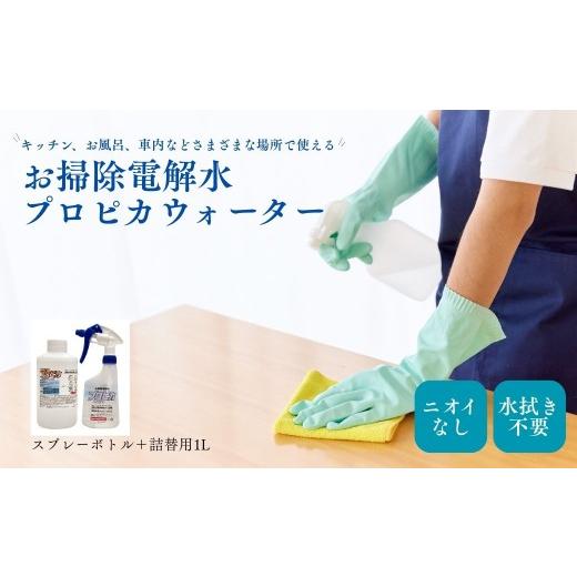 ふるさと納税 雑貨・日用品 埼玉県 草加市 お掃除電解水プロピカウォーター スプレーボトル1本+詰替用1L | 掃除 汚れ アルカリ性 キッチン 台所 コンロ 電子…