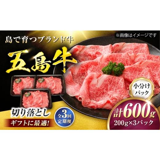 ふるさと納税 牛肉 長崎県 五島市 3回定期便 五島牛 切り落とし 600g(200g×3P)五島市/meat shop FUKU