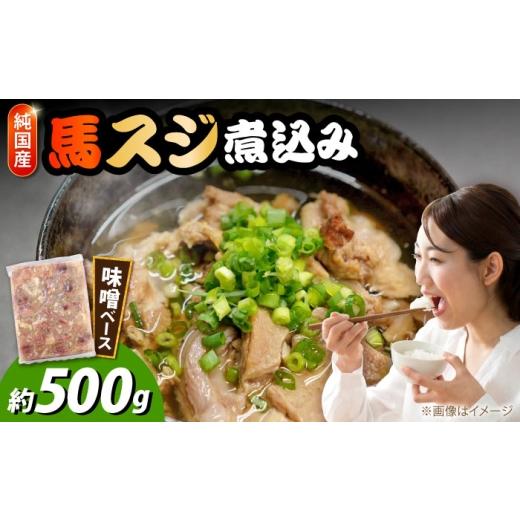 ふるさと納税 馬肉 熊本県 合志市 純国産馬 馬スジ煮込み 約500g / 馬肉 馬すじ 馬スジ 煮込み 熊本県 合志市 株式会社古閑ファーム