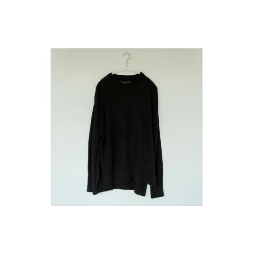 ふるさと納税 服 女 群馬県 桐生市 ezu monochrome sweater black /コットン100% 黒 Lサイズ 1720354