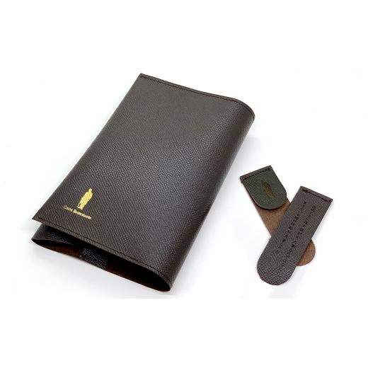 ふるさと納税 雑貨・日用品 東京都 北区 渋沢栄一翁 レザーブックカバー &amp; しおり セット ( ダークブラウン ) ブックカバー 栞 レザー 文庫サイズ シン…