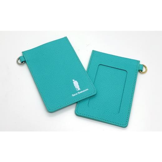 ふるさと納税 小物 東京都 北区 渋沢栄一翁 パスケース ( Tブルー ) フランス革 ケース 小物 牛革 革 革製品 収納 収納品