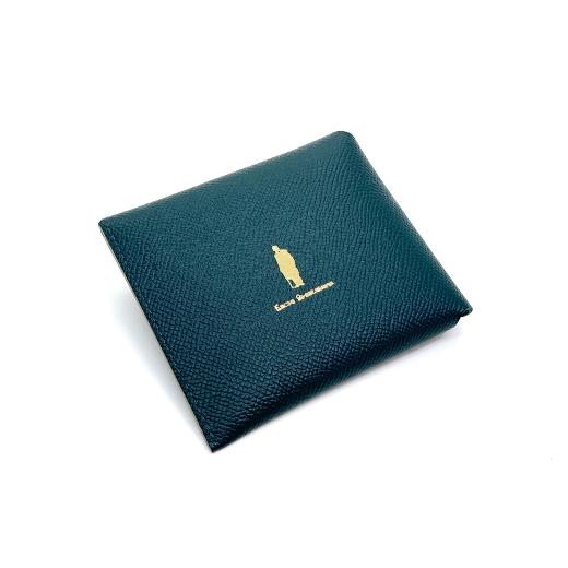 ふるさと納税 財布 東京都 北区 渋沢栄一翁 コンパクト財布 ( Bグリーン ) コンパクト フランス革 財布 小物 牛革 革 革製品 収納 収納品