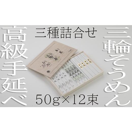 ふるさと納税 そうめん 奈良県 桜井市 AE-80. つるっとコシある 三輪 三種詰合 12束 (STJ-26)