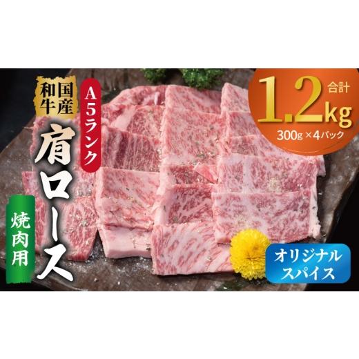 ふるさと納税 牛肉 ロース 大阪府 泉佐野市 A5ランク 国産和牛 肩ロース 焼肉用 オリジナルスパイス 合計1.2kg(300g×4P)