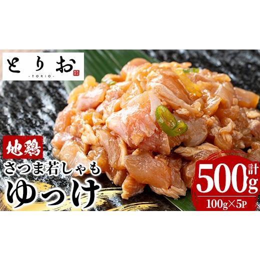 ふるさと納税 鶏肉 鹿児島県 いちき串木野市 鹿児島県産 地鶏 ゆっけ 500g(100g×5) 冷凍 小分け 国産 さつま若しゃも たたき 鳥刺し おつまみ 惣菜 にもオス…