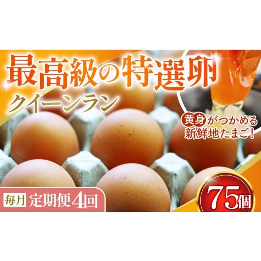 ふるさと納税 卵(鶏、烏骨鶏等) 埼玉県 鴻巣市 毎月定期便 黄身がつかめる新鮮地たまご クイーンラン 赤玉 75個入り全4回 / 卵 毎月発送 定期便 新鮮卵 卵…
