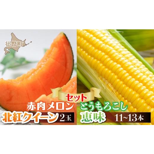 ふるさと納税 メロン メロン赤肉 北海道 壮瞥町 2026年8月お届け 赤肉メロン2玉ととうもろこし(恵味)11〜13本のセット ふるさと納税 人気 おすすめ ランキ…