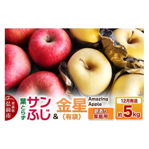 ふるさと納税 りんご 青森県 弘前市 寄附金額見直しました 26年12月発送 りんご 葉取らずサンふじ&金星(有袋) 訳あり 家庭用 約5kg 紅白セット りんご サ…