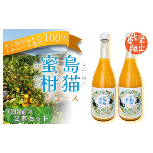 ふるさと納税 果汁飲料 みかん 愛媛県 今治市 島猫蜜柑ジュース 720ml×2本セット V003830SET2