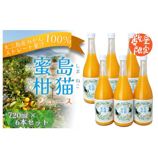 ふるさと納税 果汁飲料 みかん 愛媛県 今治市 島猫蜜柑ジュース 720ml×6本セット V003830SET6