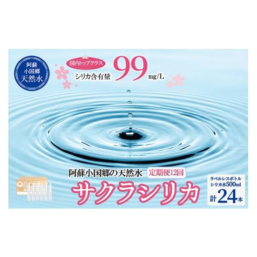 ふるさと納税 水・ミネラルウォーター 500mL〜999mL 熊本県 小国町  桜屋 12回 定期便 シリカ天然水「サクラシリカ」500ml 24本 計288本 定期便 シリカ含有量9…の画像