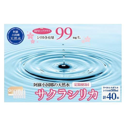 ふるさと納税 水・ミネラルウォーター 500mL〜999mL 熊本県 小国町  桜屋 2回 定期便 シリカ天然水「サクラシリカ」500ml 40本 計80本 定期便 シリカ含有量99m…の画像