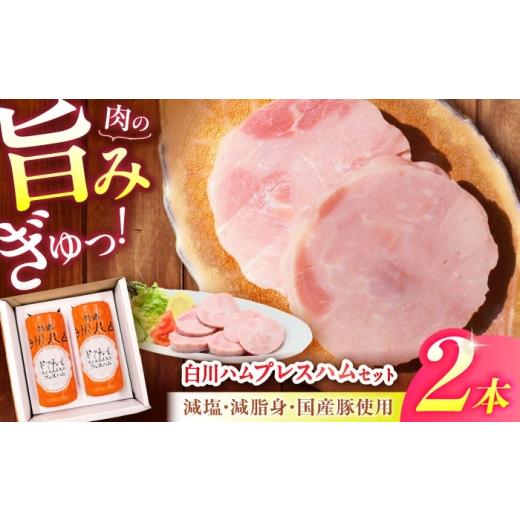 ふるさと納税 肉 ハム 岐阜県 白川町 白川ハム プレスハム 2本セット 計760g / 豚肉 モモ肉 ハム セット 白川町 / 白川町農業開発