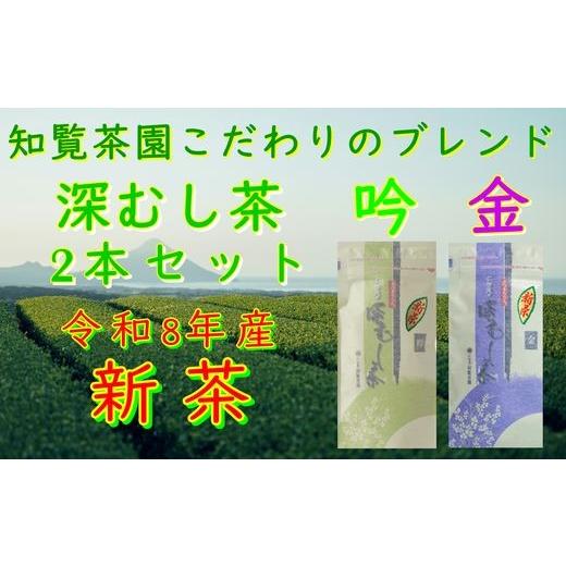 ふるさと納税 お茶類 鹿児島県 南九州市 令和8年産 新茶予約 自宅用 知覧茶園の深むし茶2本セット「金・吟」 1722520