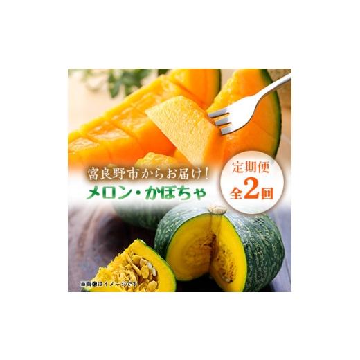 ふるさと納税 メロン 北海道 富良野市 発送月固定定期便 富良野産 赤肉メロン2kg×2玉・かぼちゃ約10kg全2回 4083322