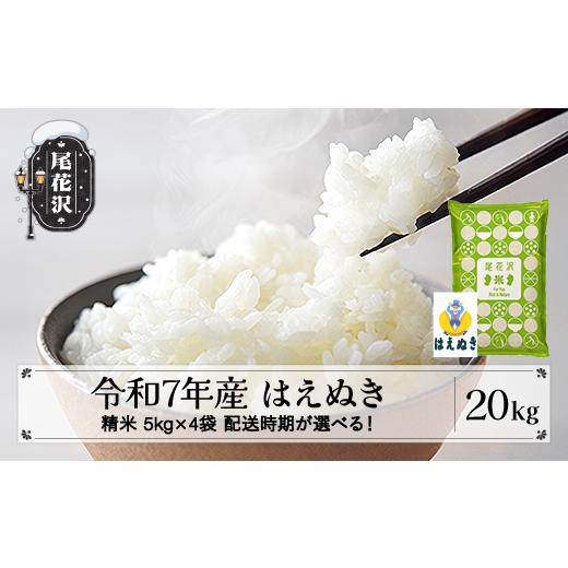 ふるさと納税 米 はえぬき 山形県 尾花沢市 令和7年産 精米 はえぬき 20kg 5kg×4袋 7月上旬発送 ko-hasxa20-7f 令和8年7月上旬発送の画像