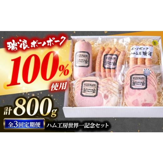 ふるさと納税 ハム・ソーセージ・ハンバーグ 岐阜県 瑞浪市 3回定期便 ハム・ソーセージ 瑞浪ボーノポーク ハム工房世界一記念セット 800g (冷凍) 瑞浪市 / …