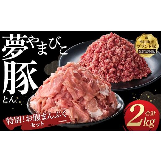 ふるさと納税 豚肉 セット 愛知県 幸田町 「夢やまびこ豚」特別 お腹まんぷくセット 小間切れ 1.0kg+挽肉 1.0kg | 豚肉 肉 お肉 小間切れ こま切れ 挽き肉 挽…