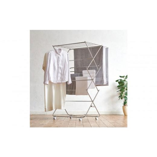 ふるさと納税 雑貨・日用品 東京都 中野区 ワンピースも掛けられる室内物干ワイド_1143601232_00