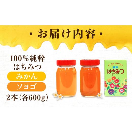 ふるさと納税 加工品等 はちみつ 広島県 三次市 はちみつ 重森養蜂場のはちみつ 大容量2種2本セット（ソヨゴ・みかん）各600g×1本 はちみつ 蜂蜜 ハチミツ ハ…の画像