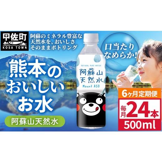 ふるさと納税 水・ミネラルウォーター 熊本県 甲佐町  定期便6ヶ月 熊本のおいしいお水 阿蘇山天然水 500ml×24本（1ケース）（共通返礼品・御船町） - 天然水…の画像