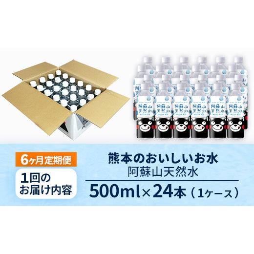 ふるさと納税 水・ミネラルウォーター 熊本県 甲佐町  定期便6ヶ月 熊本のおいしいお水 阿蘇山天然水 500ml×24本（1ケース）（共通返礼品・御船町） - 天然水…の画像