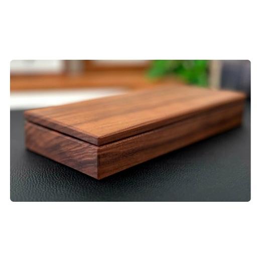 ふるさと納税 木工品・竹工品 岐阜県 郡上市 KATOMOKU 朱肉+スタンプ+捺印マット セットケース ウォールナット km-62WA 捺印 雑貨 おしゃれ シンプル 木製 カ…の画像
