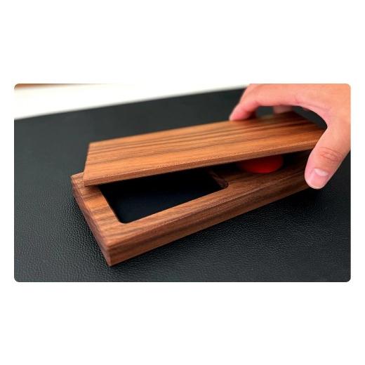 ふるさと納税 木工品・竹工品 岐阜県 郡上市 KATOMOKU 朱肉+スタンプ+捺印マット セットケース ウォールナット km-62WA 捺印 雑貨 おしゃれ シンプル 木製 カ…の画像