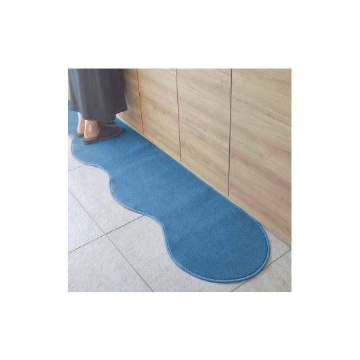 ふるさと納税 雑貨・日用品 インテリア 大阪府 泉佐野市 北欧風キッチンマット ラグマットタイプ 45×150cm ピーナッツ型 ブルームーン 抗菌防臭 SEK 織人しき…