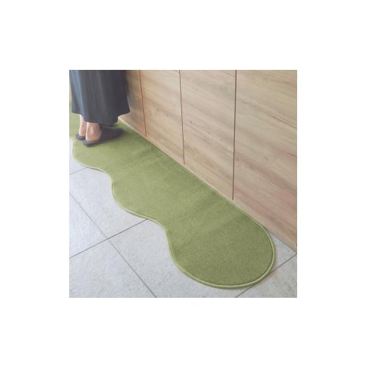 ふるさと納税 雑貨・日用品 インテリア 大阪府 泉佐野市 北欧風キッチンマット ラグマットタイプ 45×150cm ピーナッツ型 ピスタチオ 抗菌防臭 SEK 織人しきも…