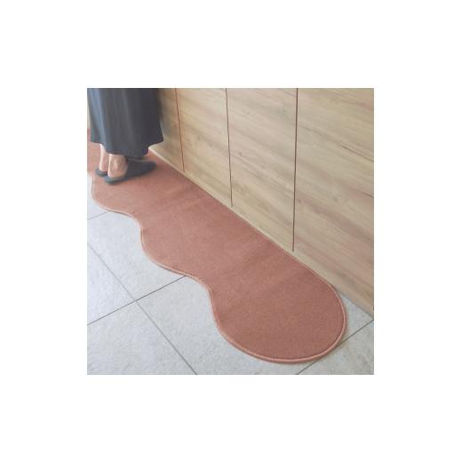 ふるさと納税 雑貨・日用品 インテリア 大阪府 泉佐野市 北欧風キッチンマット ラグマットタイプ 45×150cm ピーナッツ型 ライトマホガニー 抗菌防臭 SEK 織人…